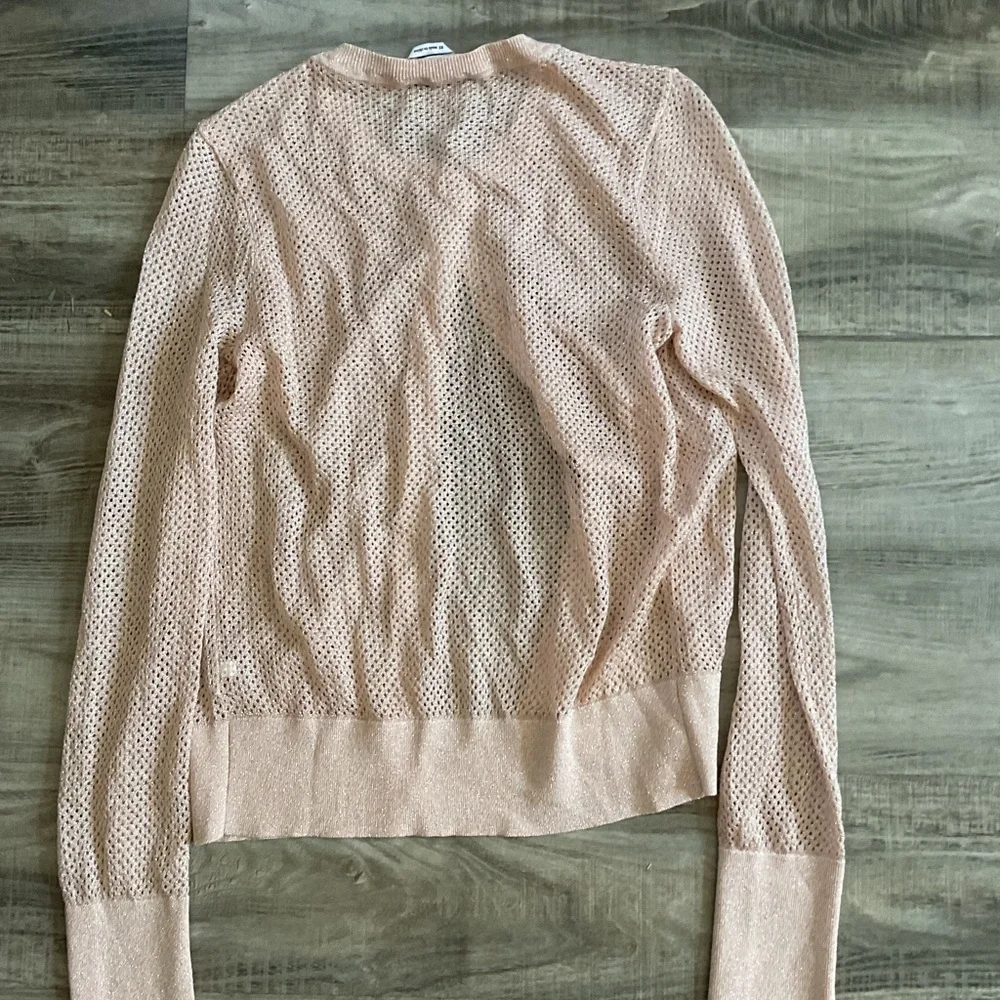 Kate Spade New York rose gold open-knit metallic cardigan